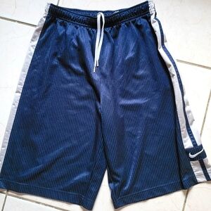 Nike Blue and White Athletic Shorts with Elastic Waistband